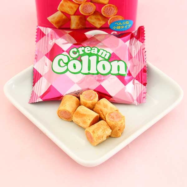 Glico Cream Collon Biscuit Roll Party Box - Strawberry