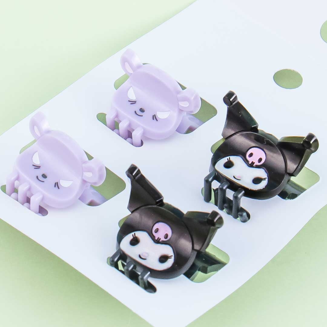 Kuromi & Baku Hair Clips Set-4-pcs