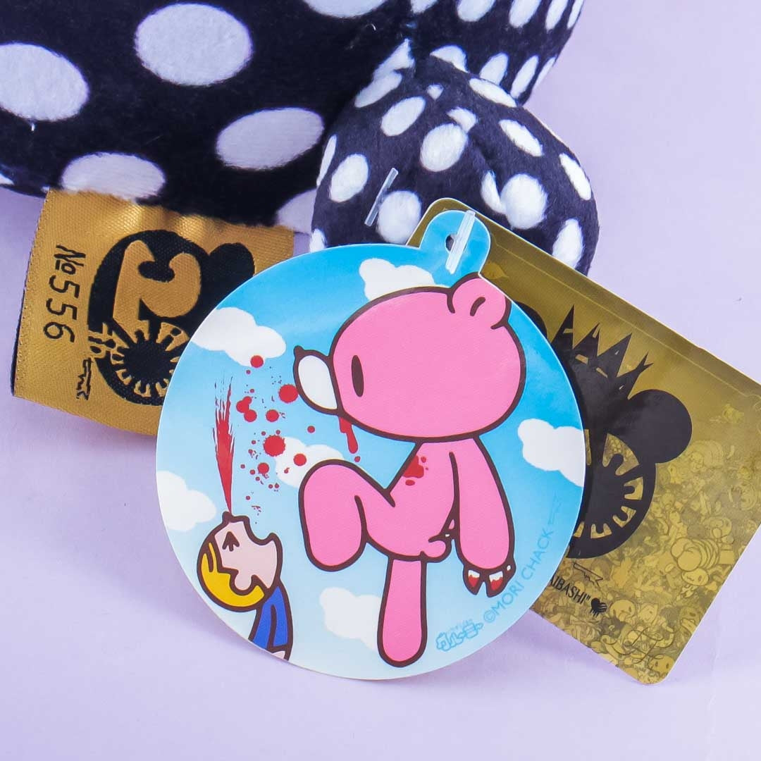 Gloomy Bear Plushie - Black With White Crazy Dots / Big
