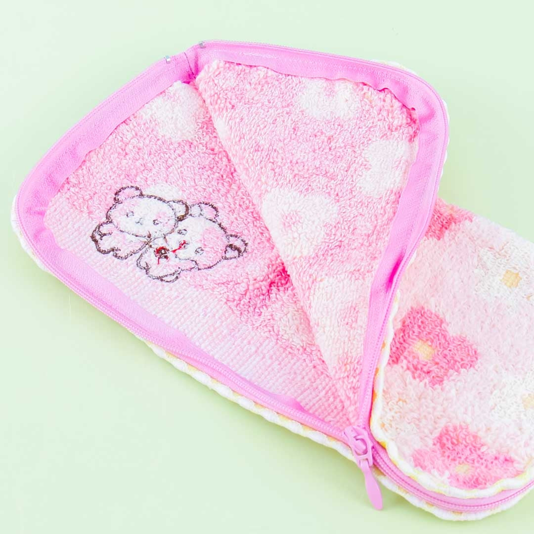 Korilakkuma & Chairoikoguma Flowery Towel Pouch