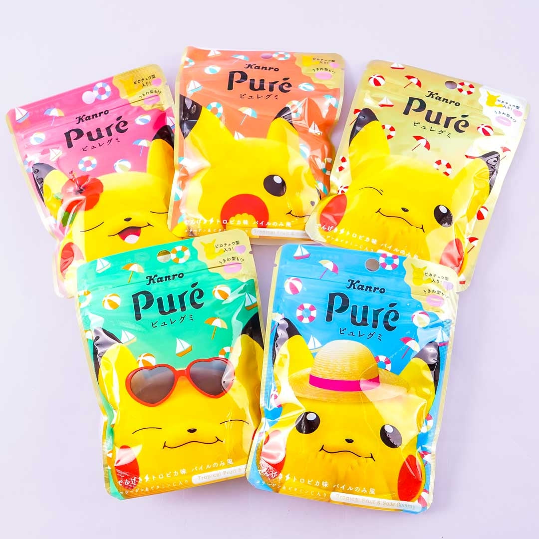 Kanro Puré Summer Pikachu Gummy - Tropical Fruit & Soda