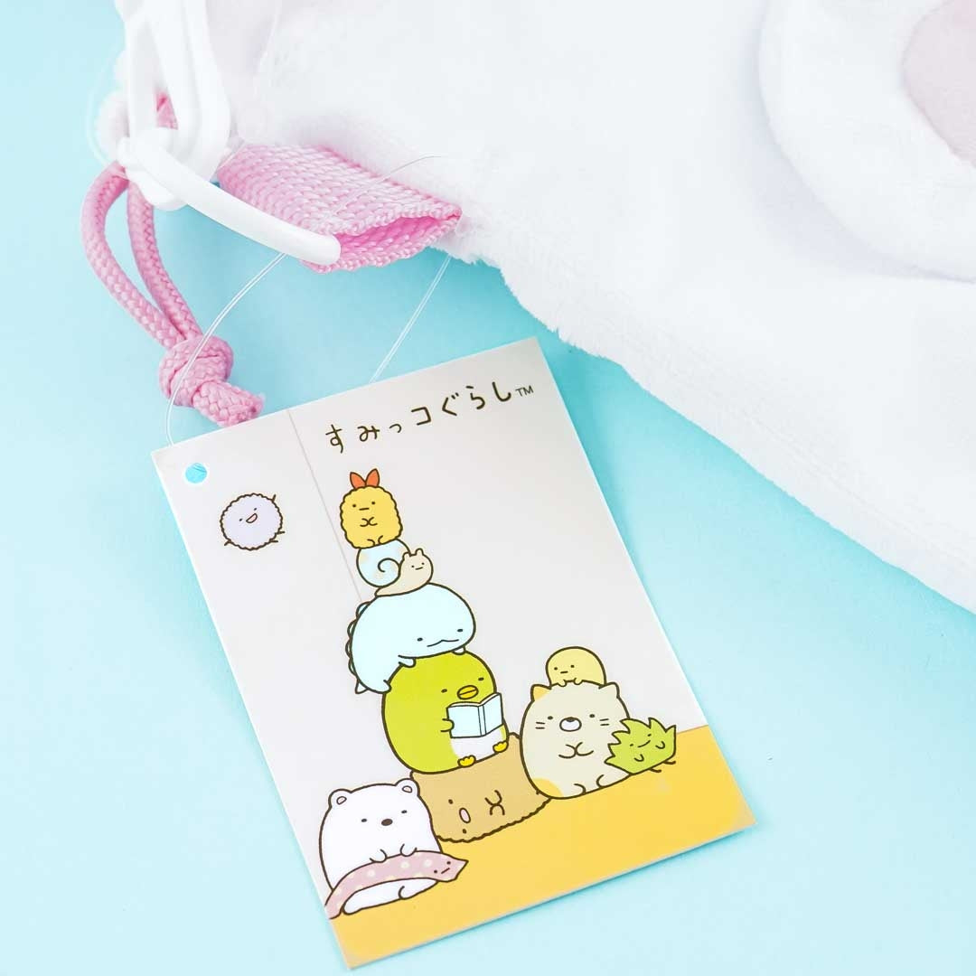 Sumikko Gurashi Fluffy Drawstring Pouch - Shirokuma