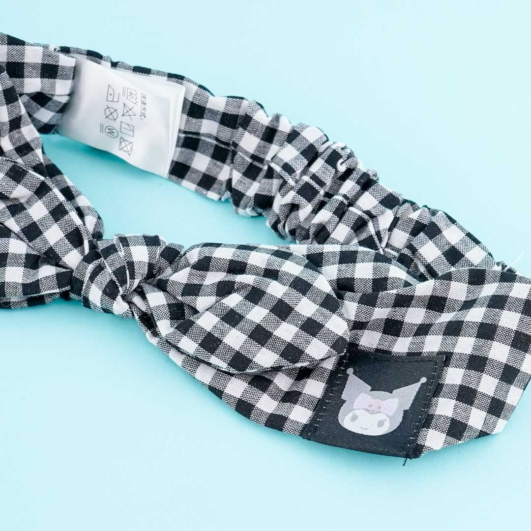 Kuromi Checkered Pajamas With Headband Set