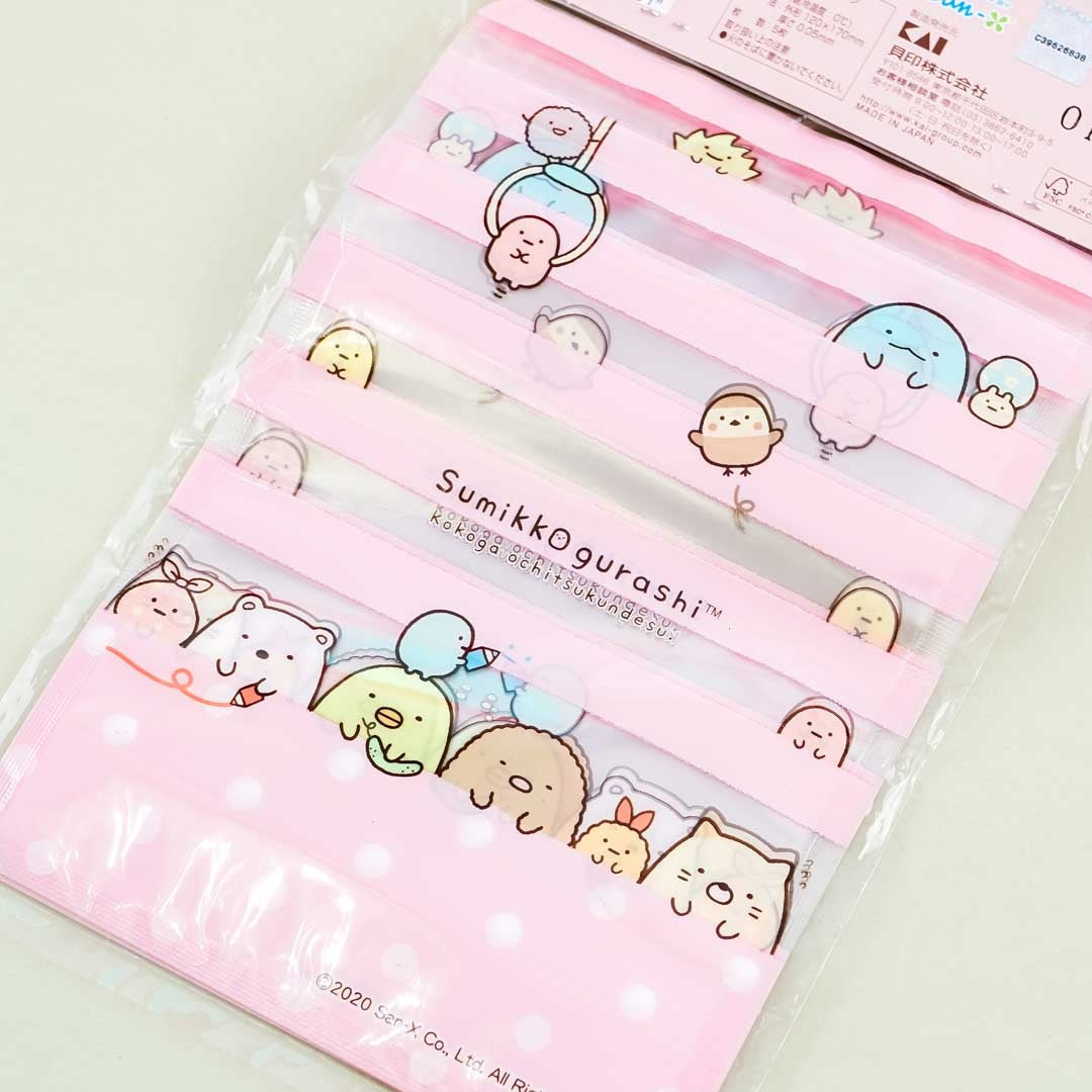 Sumikko Gurashi Striped Clear Zipper Bag