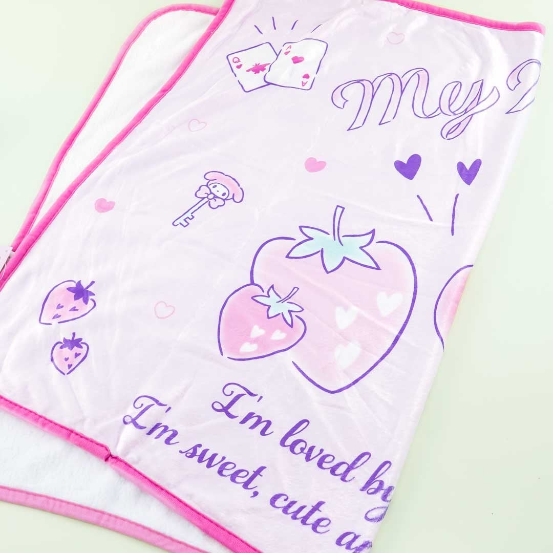 My Melody Strawberry Flannel Blanket