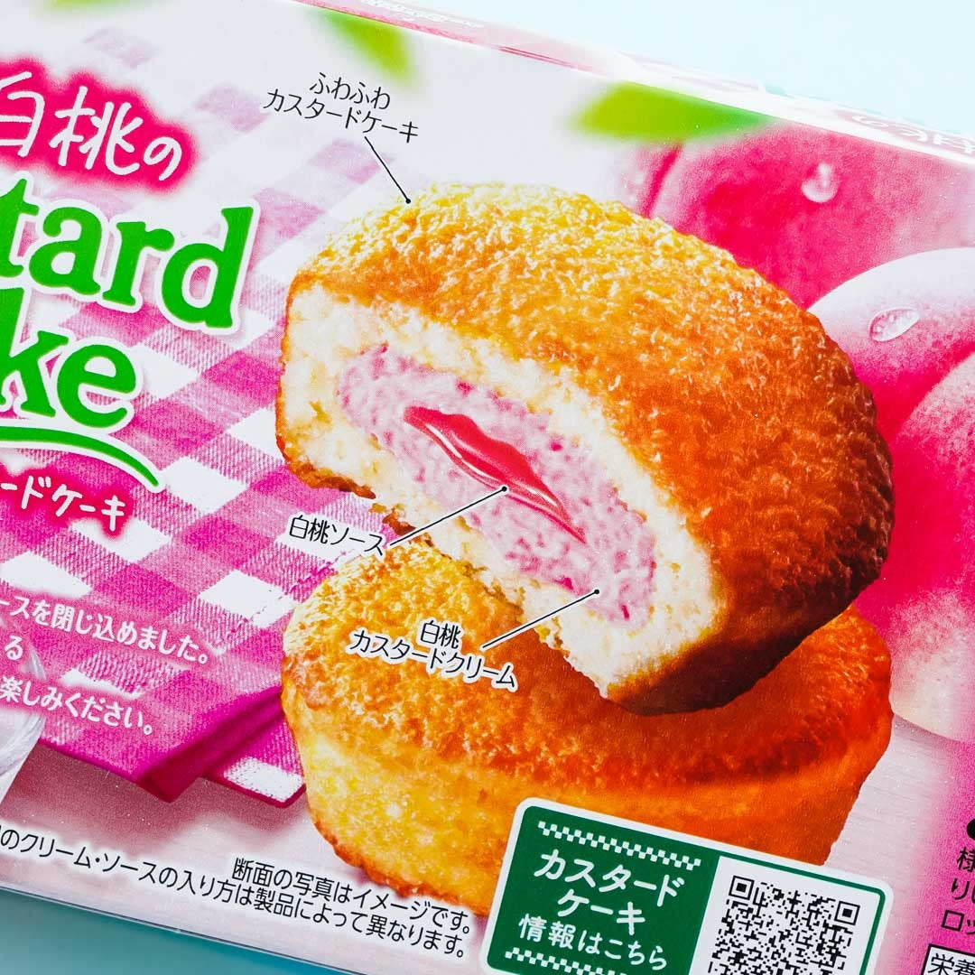 Lotte W Custard Cake - White Peach