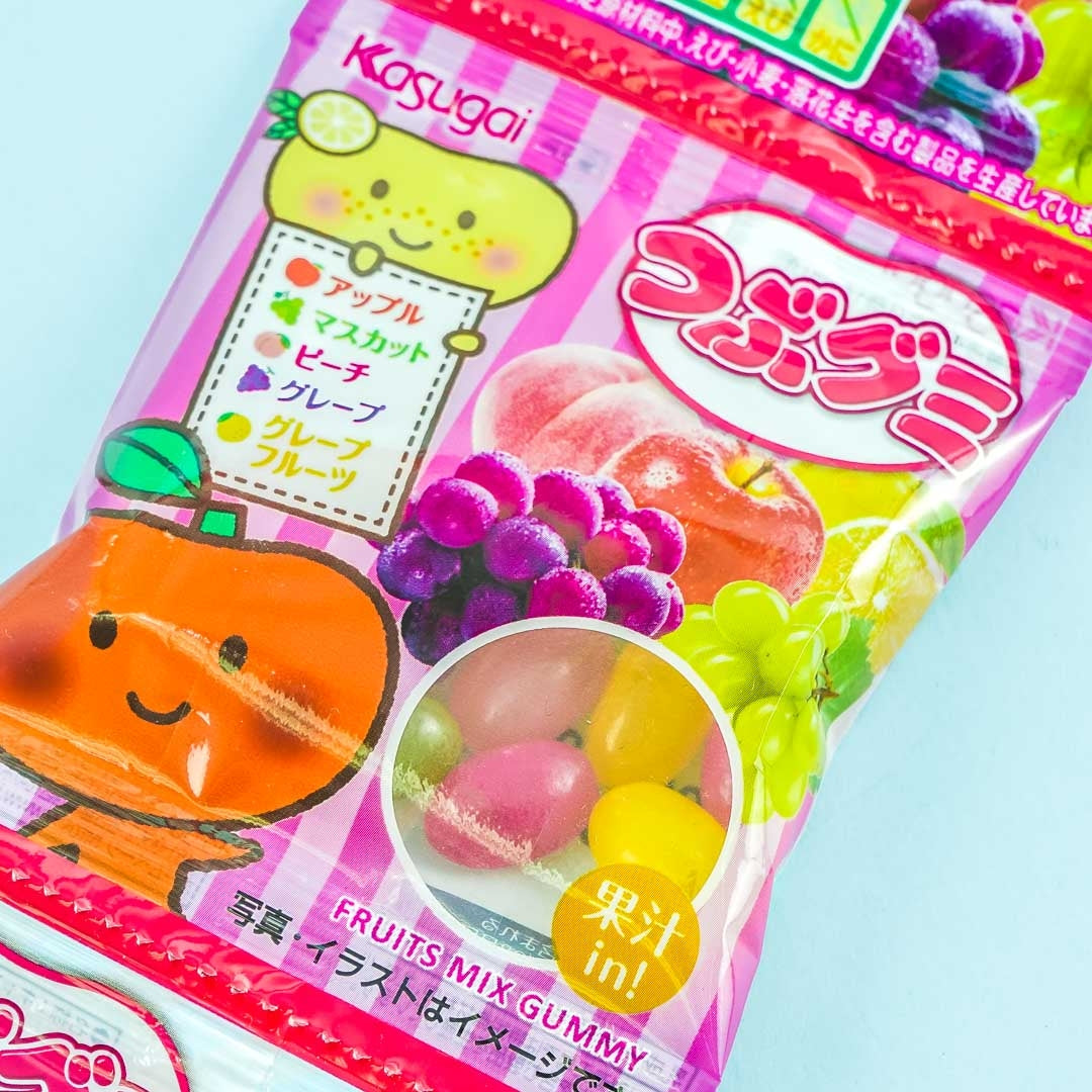 Kasugai Tsubu Fruit Mix Gummy Candy Set - 5 pcs