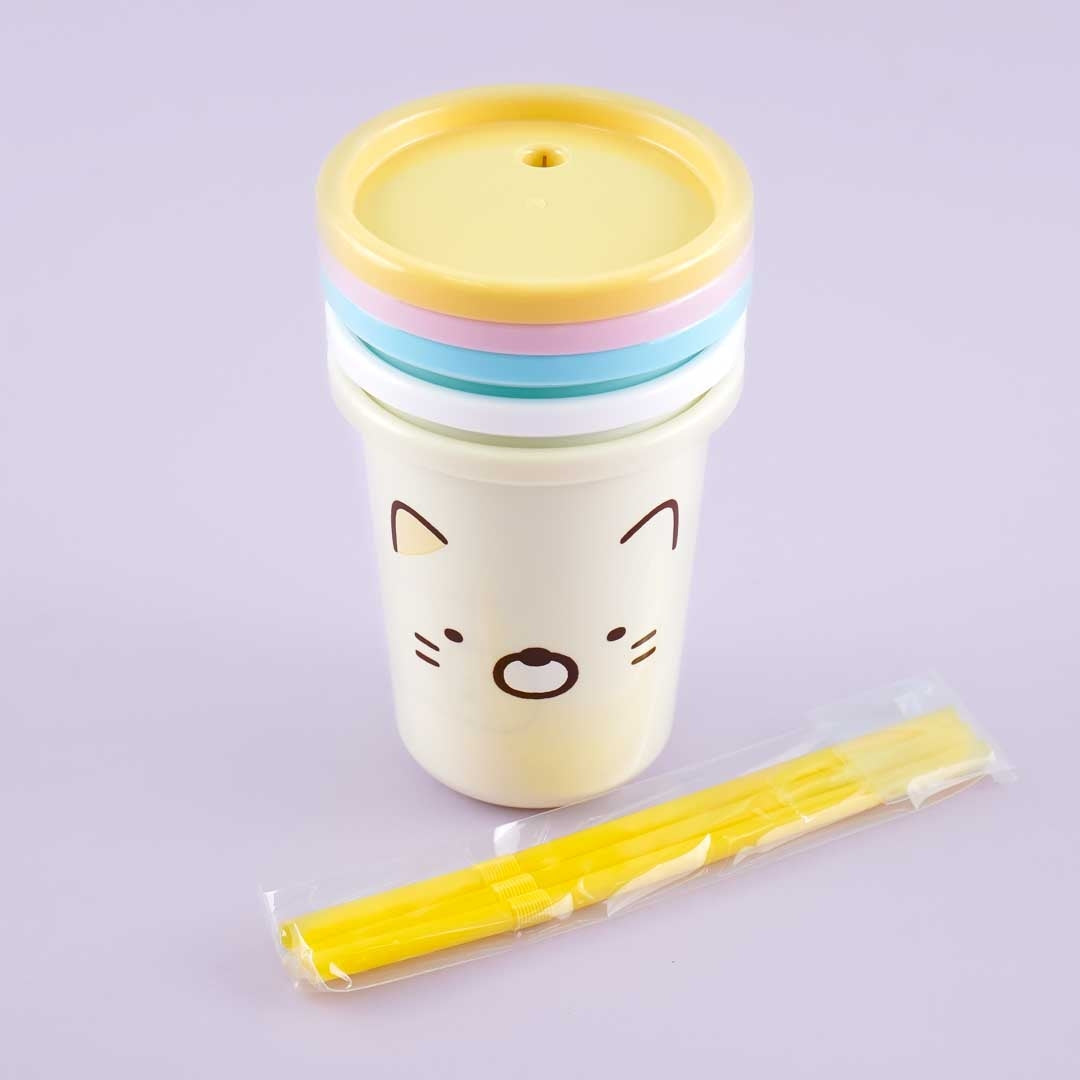 Sumikko Gurashi Face Reusable Tumbler With Straw Set