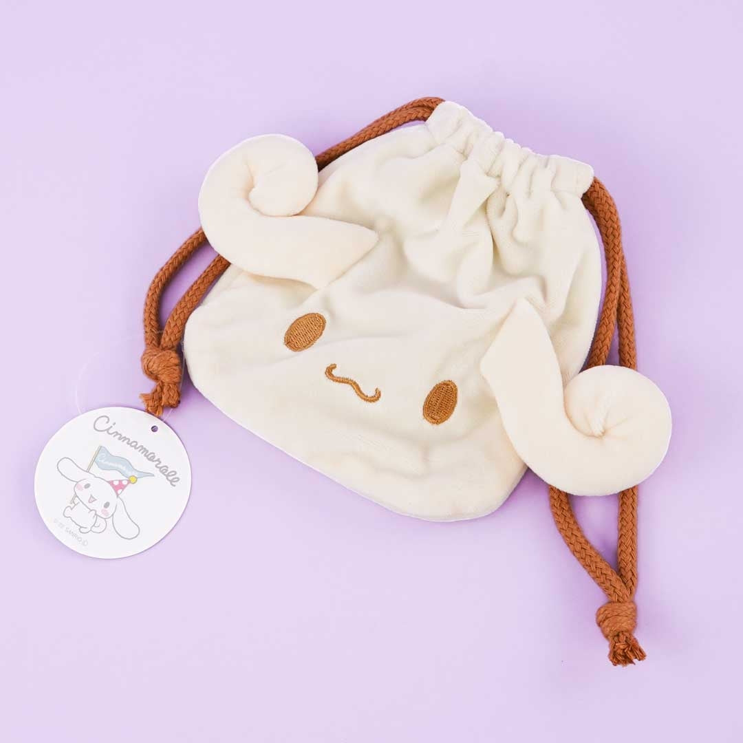 Cinnamoroll Die-cut Drawstring Pouch - Espresso