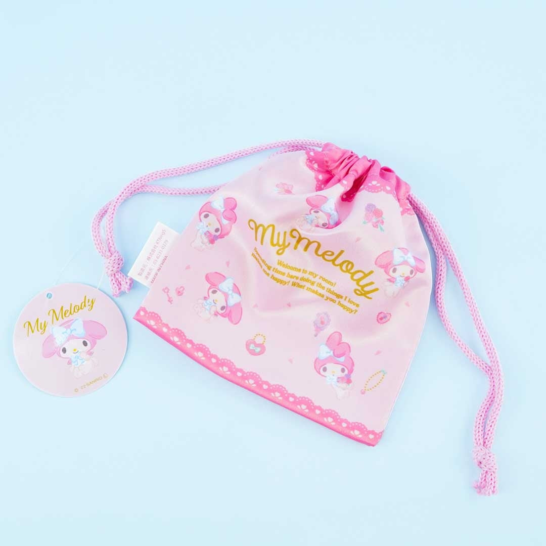 My Melody Secret Flower Drawstring Pouch
