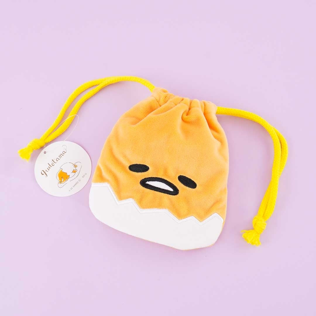 Gudetama Die-Cut Mini Drawstring Pouch