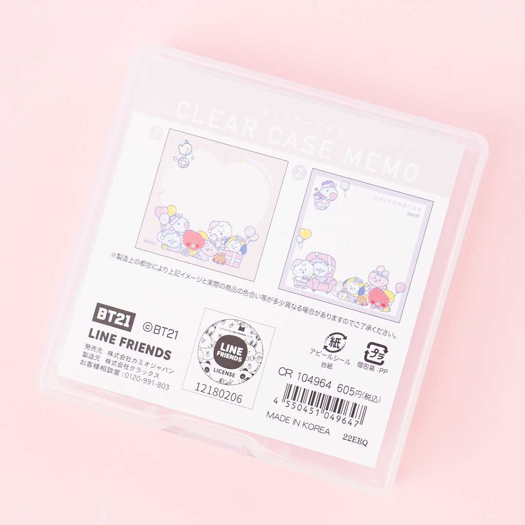 BT21 Baby Slumber Party Memo Pad With Clear Case