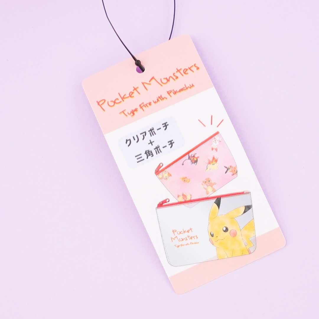 Pokémon Fire Type With Pikachu Pouch Set