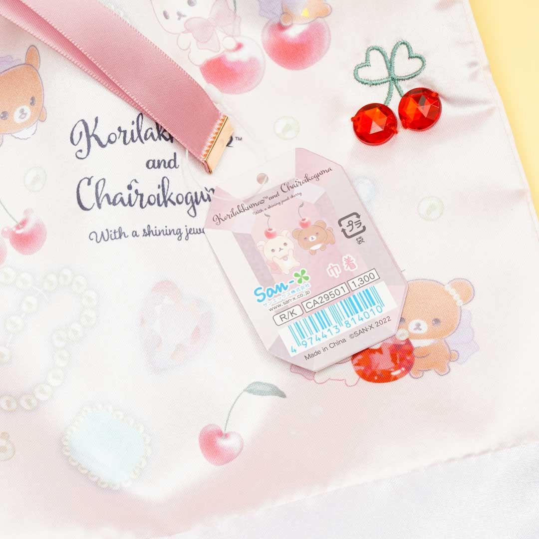 Korilakkuma & Chairoikoguma Korikogu Jewel Cherry Drawstring Pouch