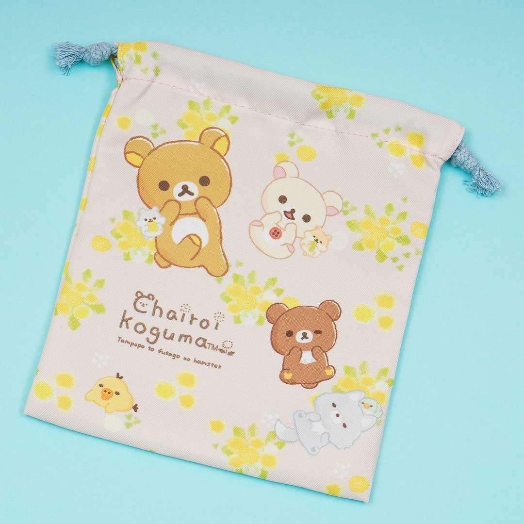Rilakkuma Flowery Nap Time Drawstring Pouch