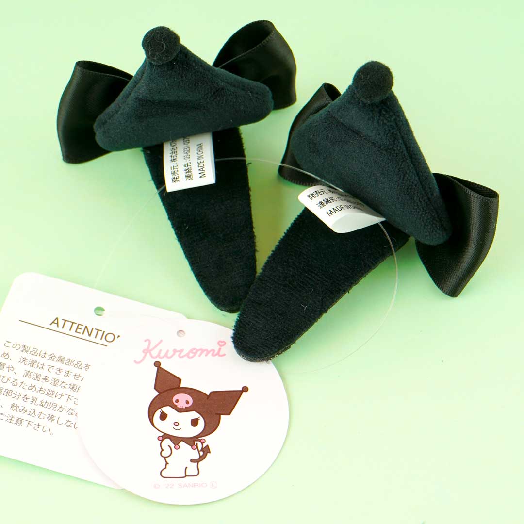 Kuromi Pointed Ears & Skulls Hair Clip Set