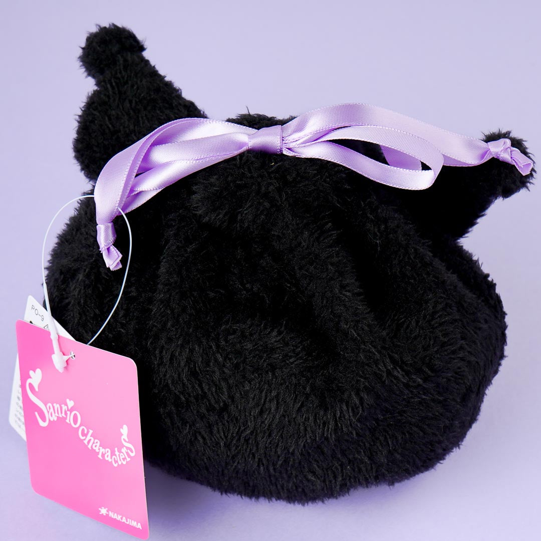 Kuromi Fluffy Face Drawstring Pouch