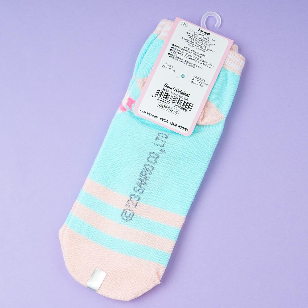Tuxedosam Peekaboo Striped Ankle Socks