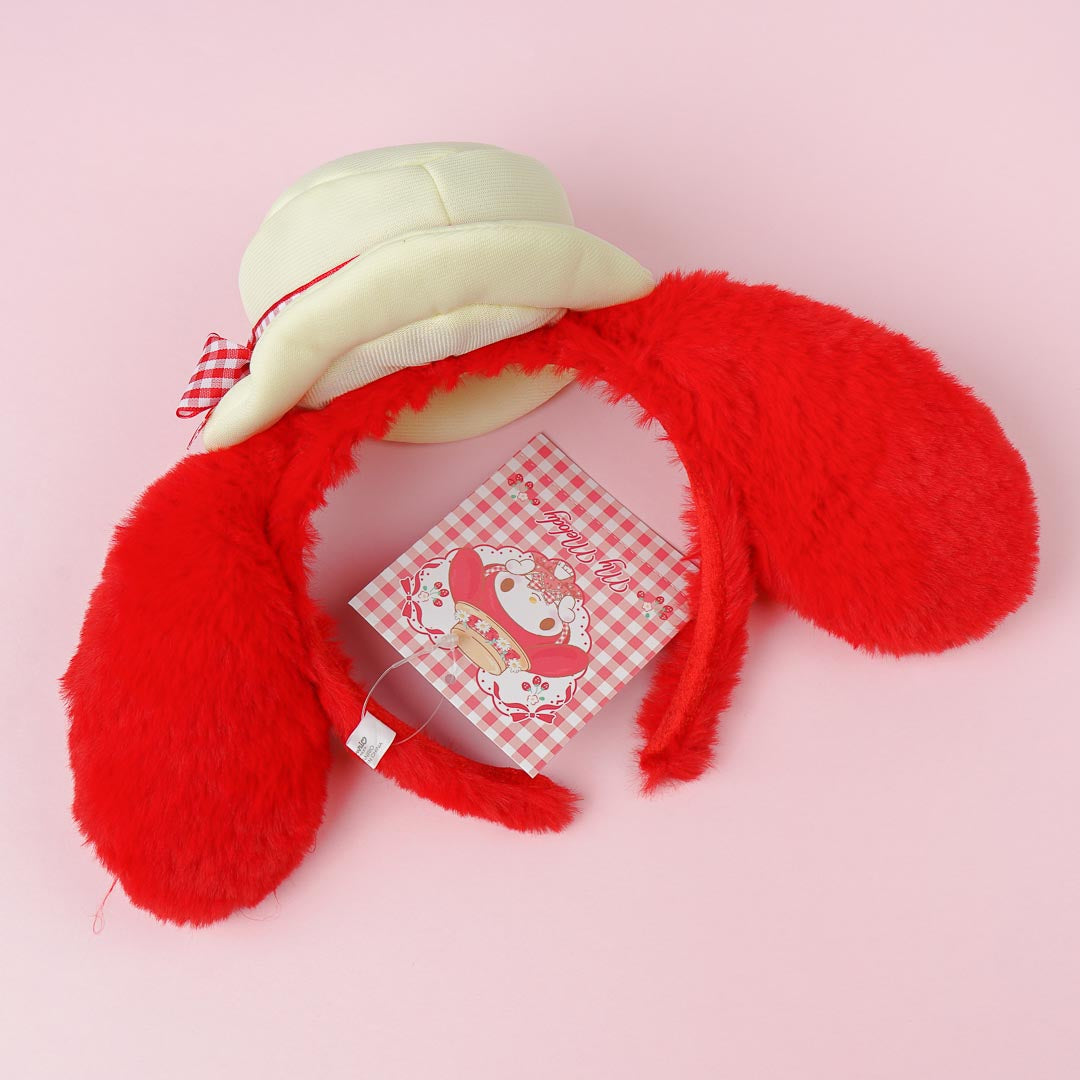 My Melody Red Fluffy Ears Headband With Prairie Hat