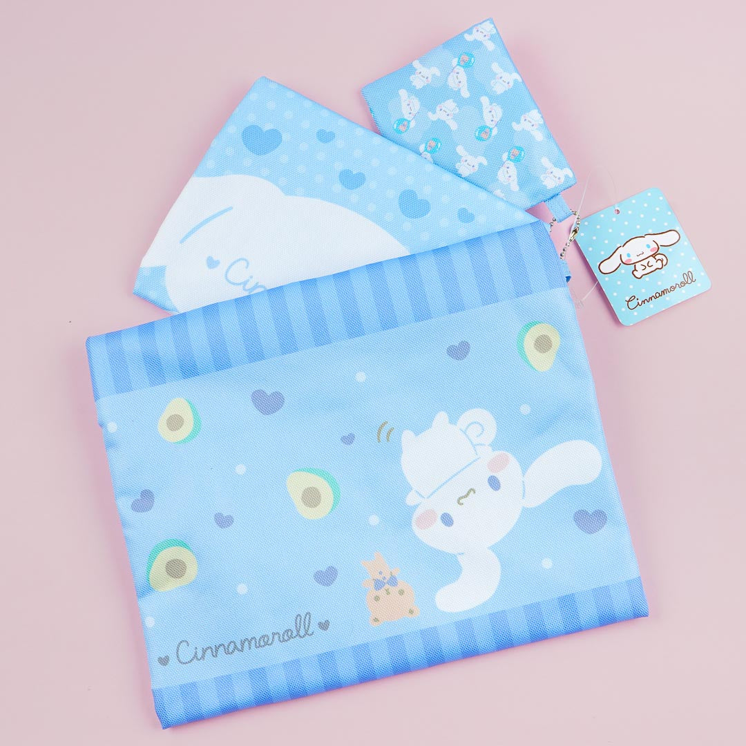 Cinnamoroll Heart & Avocado Flat Pouch Set - 3 pc