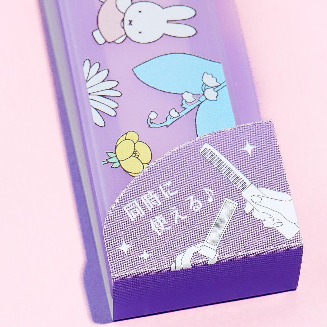 Miffy Elegant Flowers Folding Comb With Slide Mirror