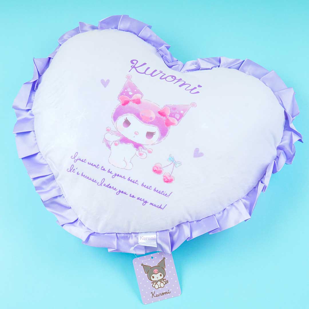 Kuromi & Cherries Heart-Shaped Cushion