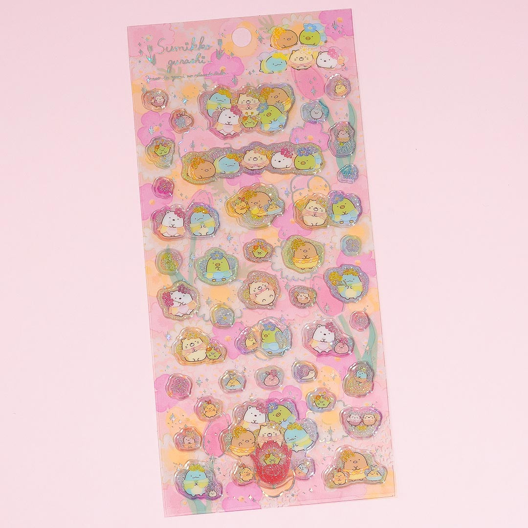 Sumikko Gurashi Fairy Flower Garden Glittery Sticker Sheet