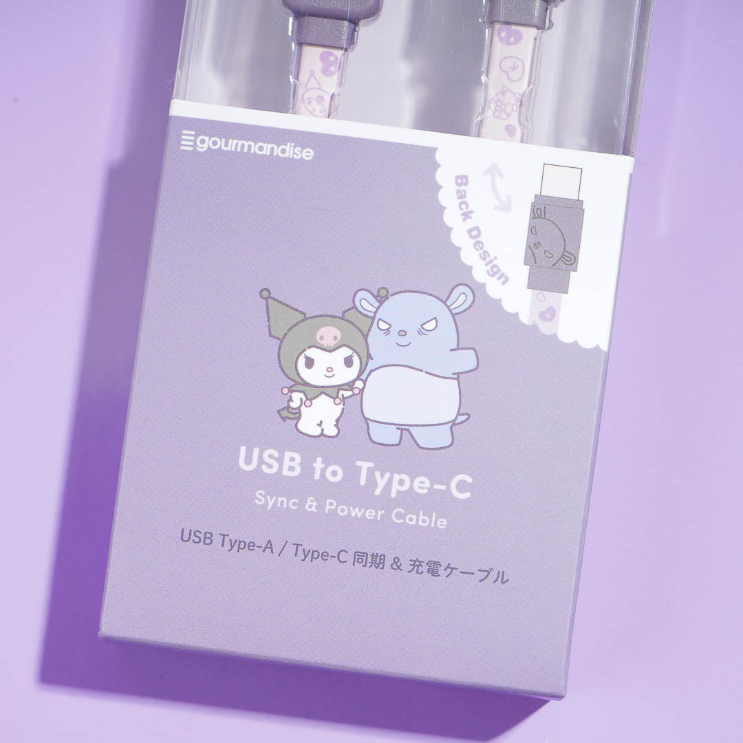 Kuromi & Baku USB To Type-C Flat Cable