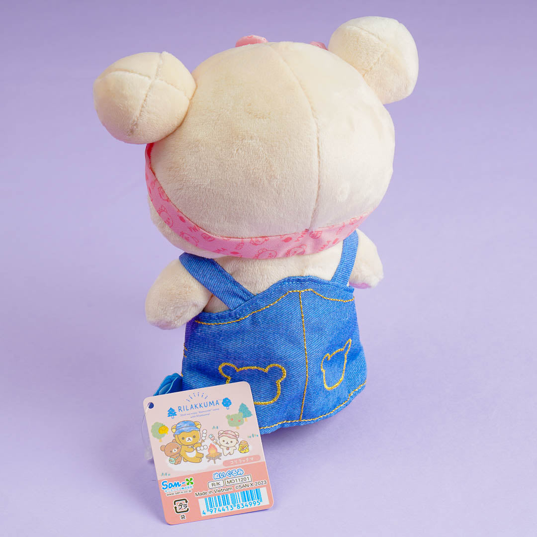 Korilakkuma Denim Overalls Plushie - Medium
