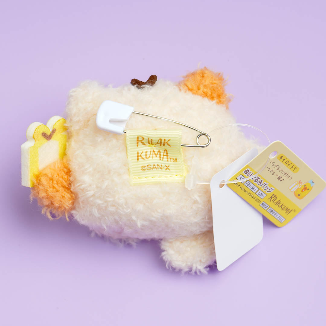 Rilakkuma Niko Niko Badge Plushie - Kiiroitori / Mini