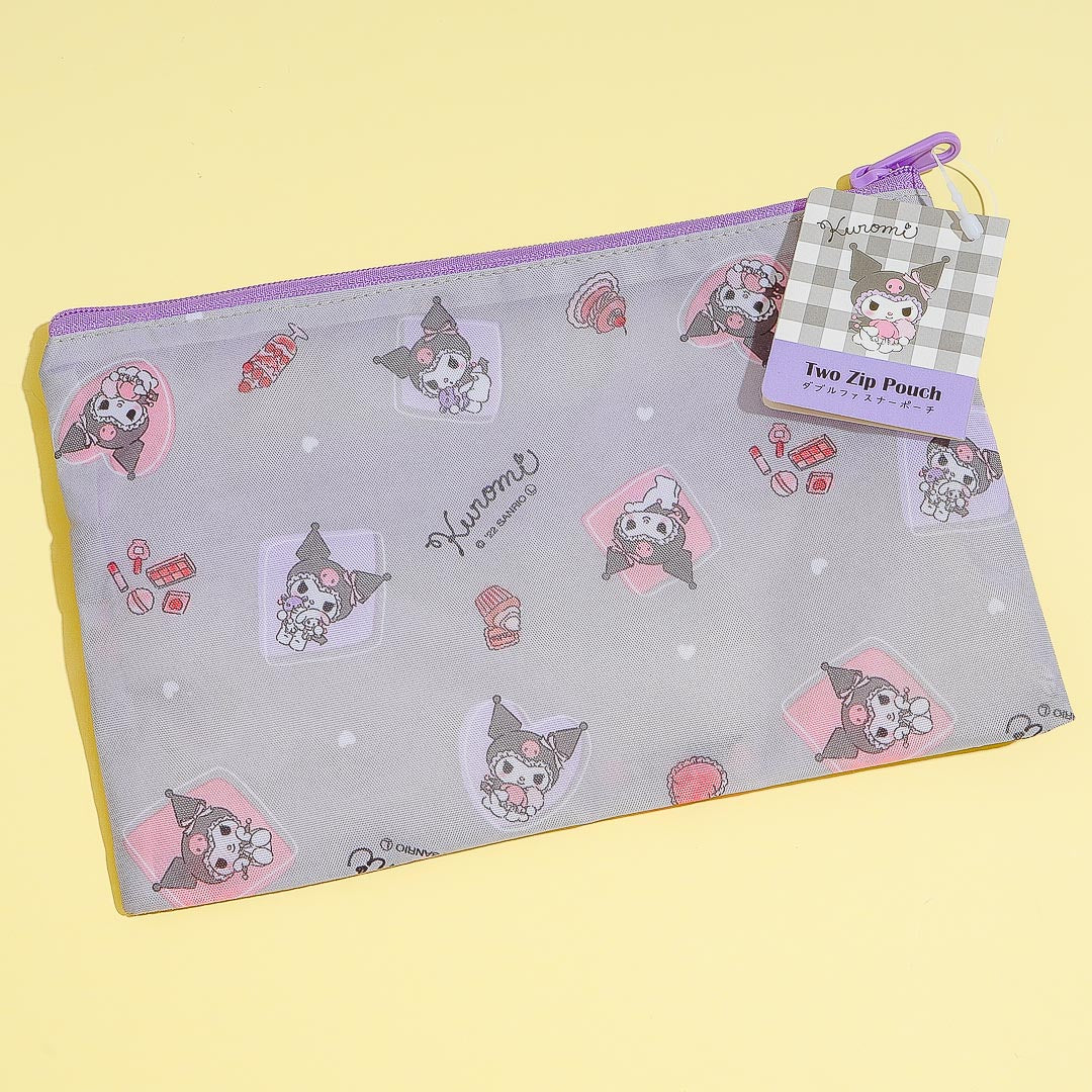 Kuromi Girly Double Zipper Pouch