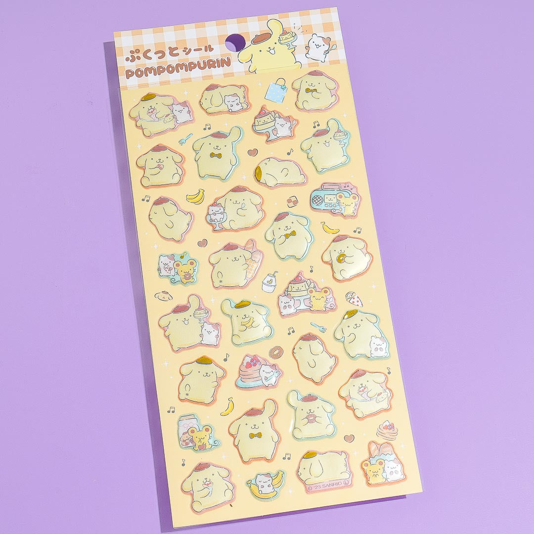 Pompompurin Happy Times Puffy Stickers