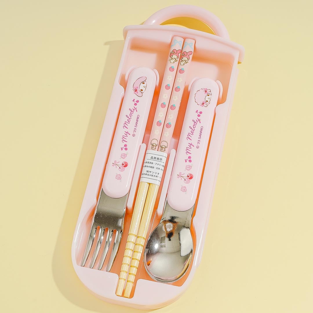 My Melody & My Sweet Piano Pink Fruits Utensil Set