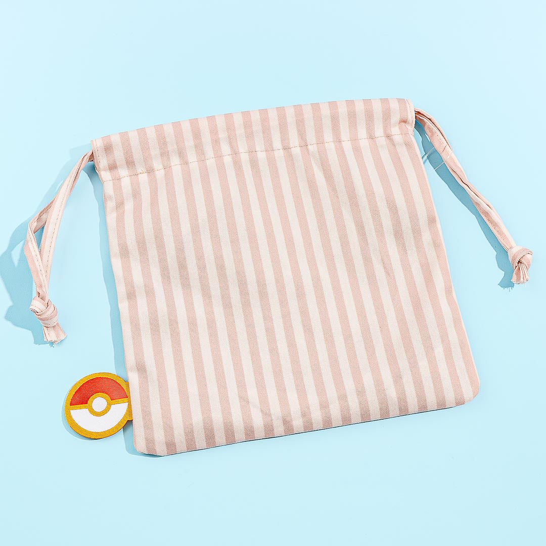 Pokemon Striped Drawstring Pouch - Eevee