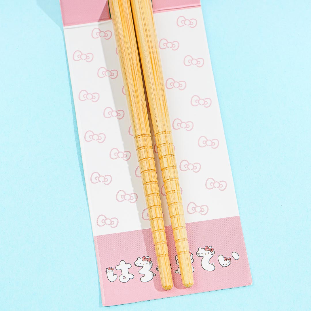 Hello Kitty Hiragana Characters Bamboo Chopsticks