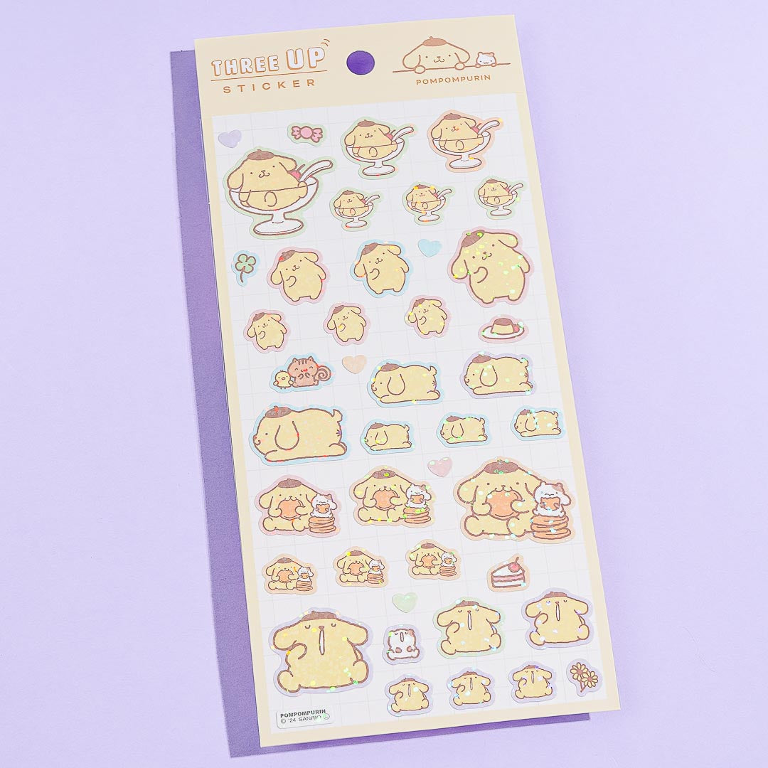 Pompompurin Three-Up Sparkling Sticker Sheet
