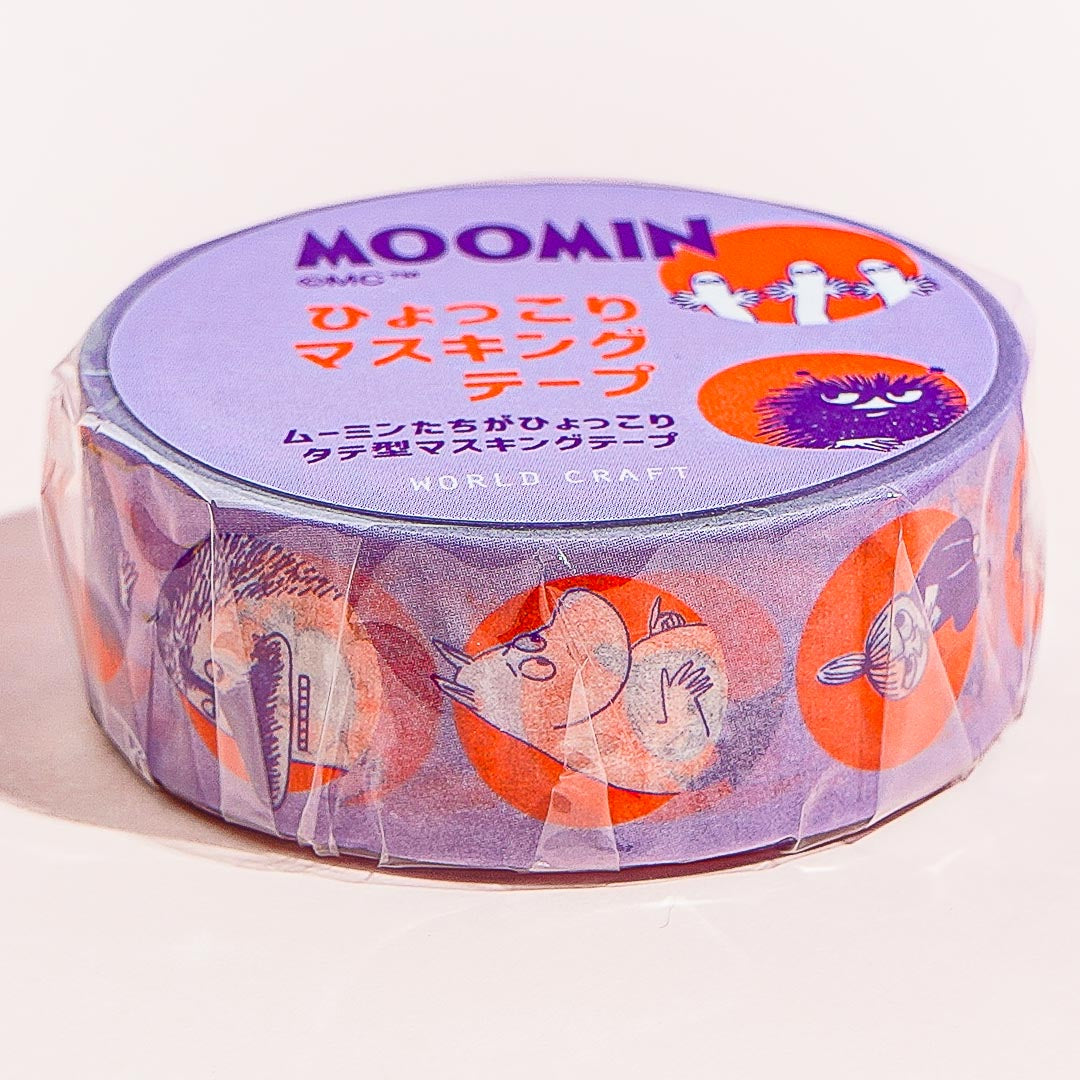 Moomin Hyokkori Maru Masking Tape - Purple