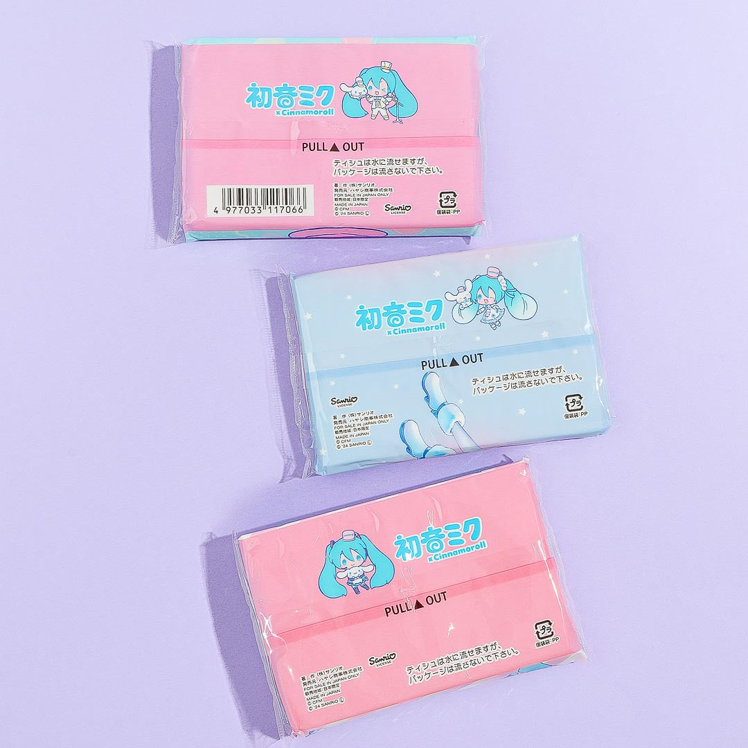 Cinnamoroll x Hatsune Miku Pocket Tissue Set - 3 pcs
