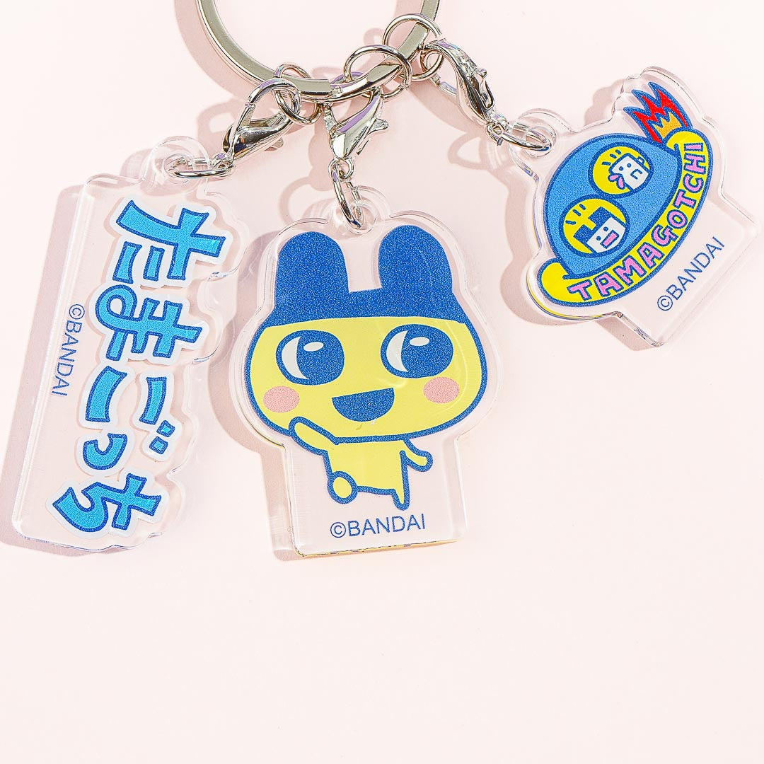 Tamagotchi Triple Charm Acrylic Keychain - Mametchi