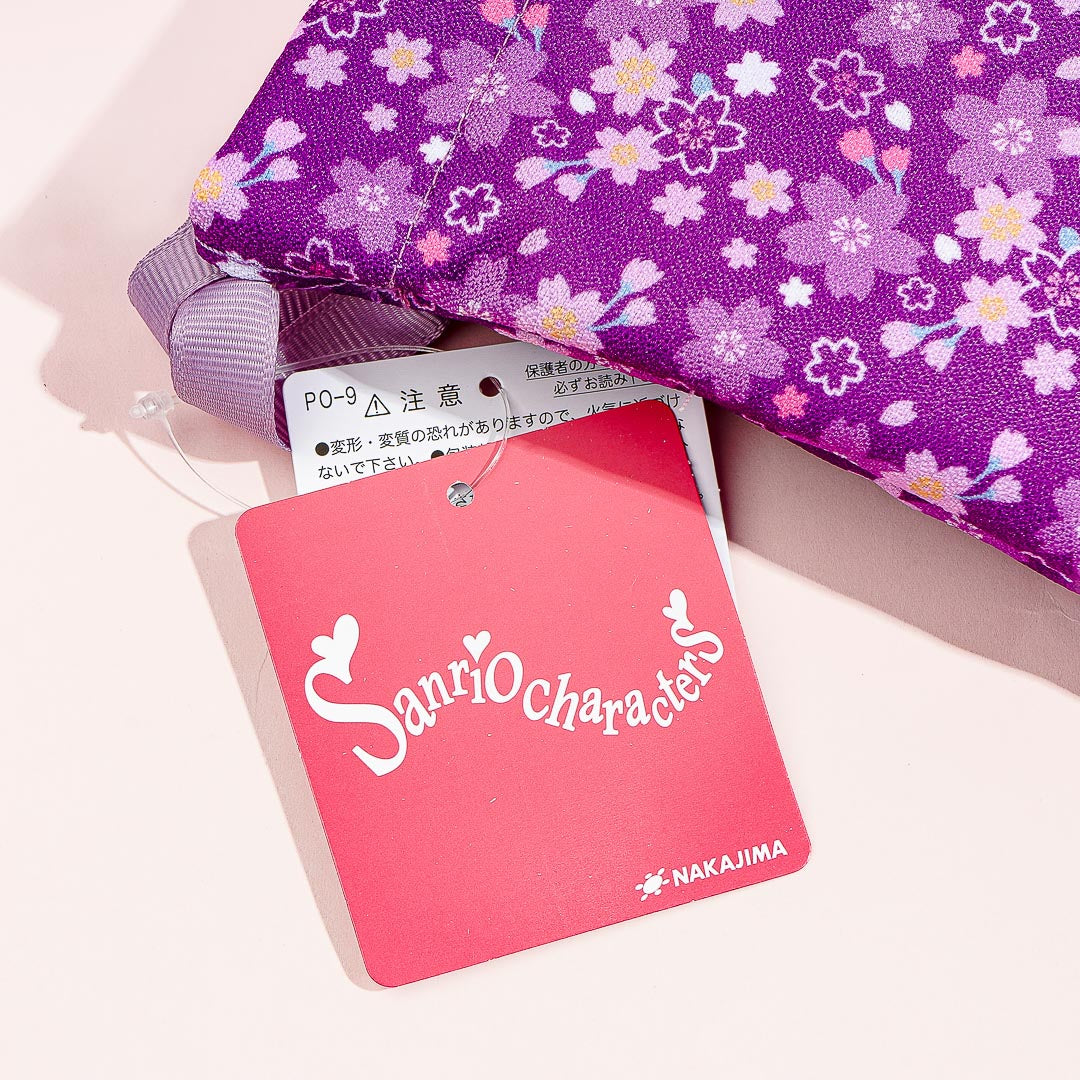 Kuromi Sakura Kimono Drawstring Pouch With Plushie Head Charm