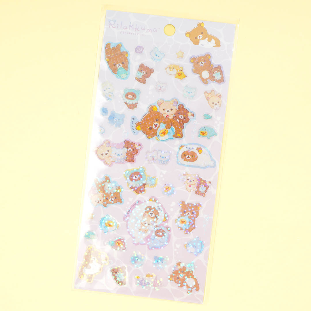 Rilakkuma Ocean Relaxed Mood Glittery Stickers