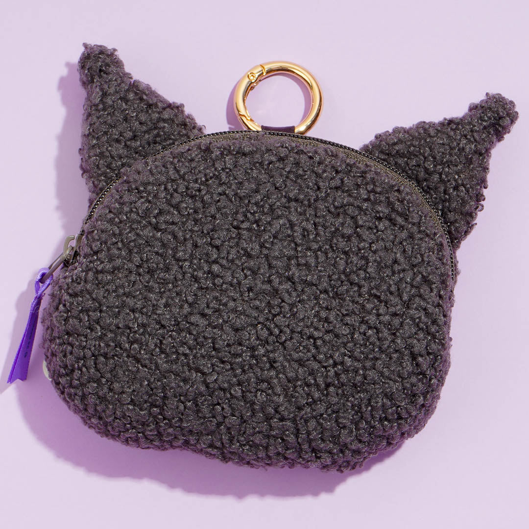 Kuromi Fuzzy Face Mini Pouch