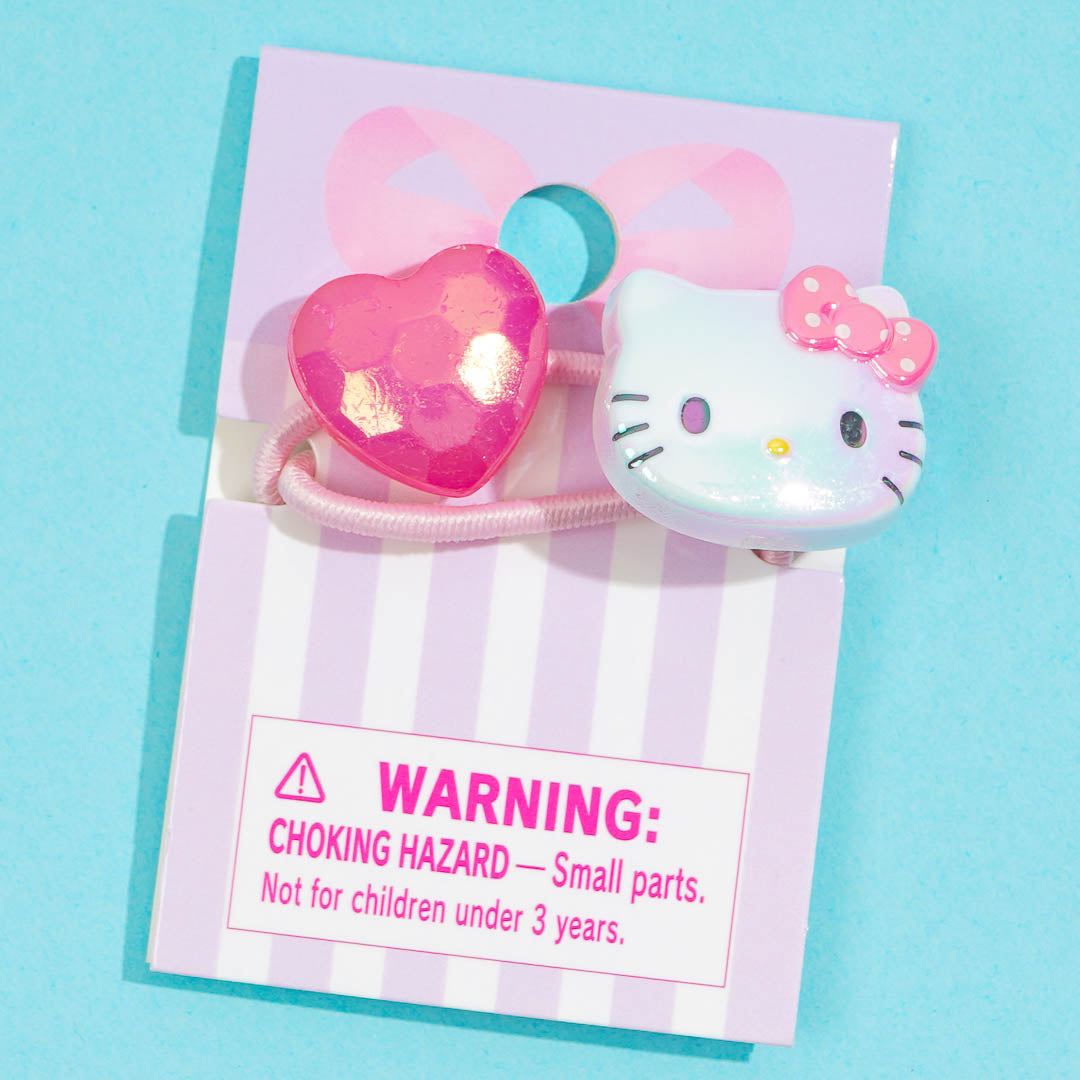 Hello Kitty Heart Resin Hair Tie