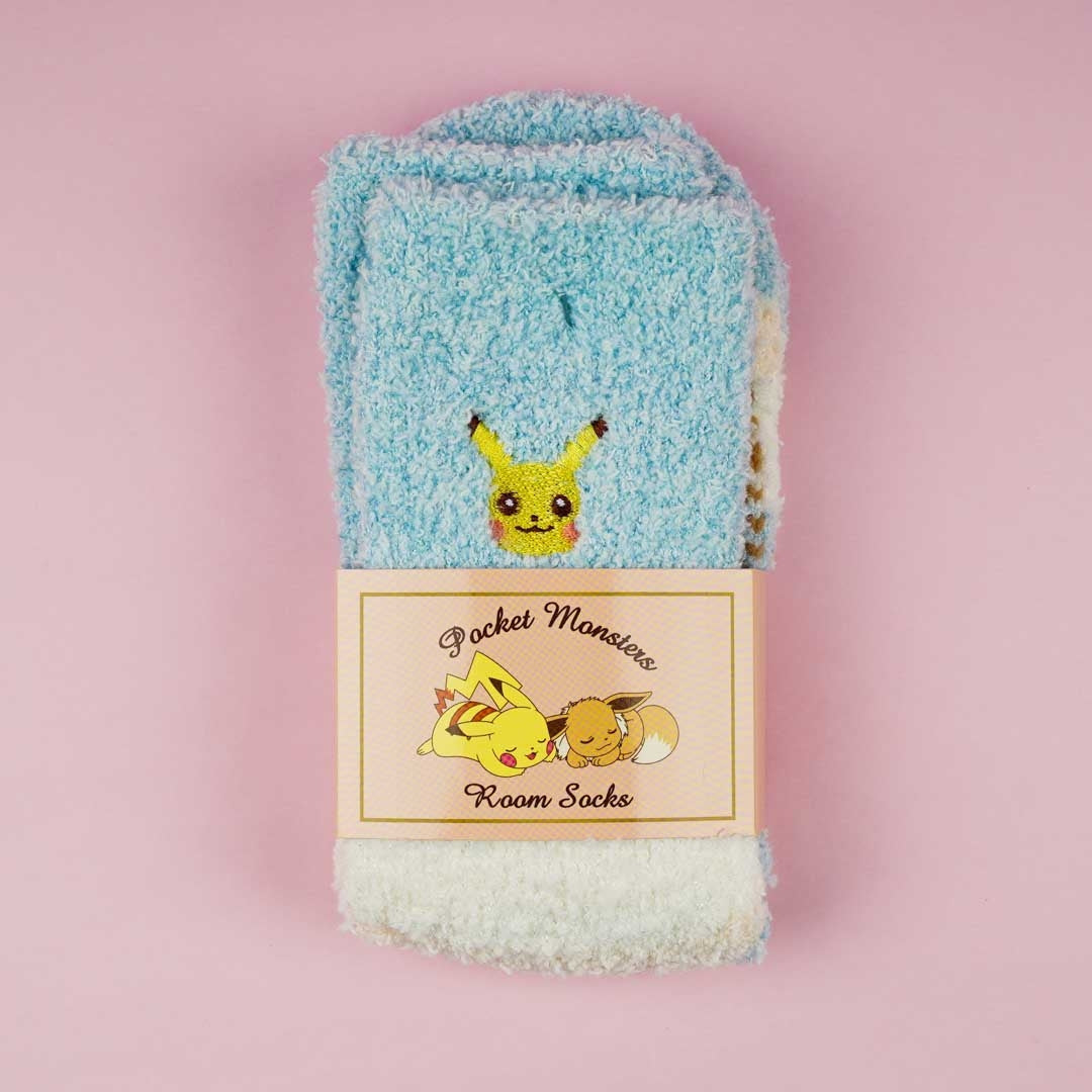 Pokemon Embroidered Fluffy Socks - Pikachu