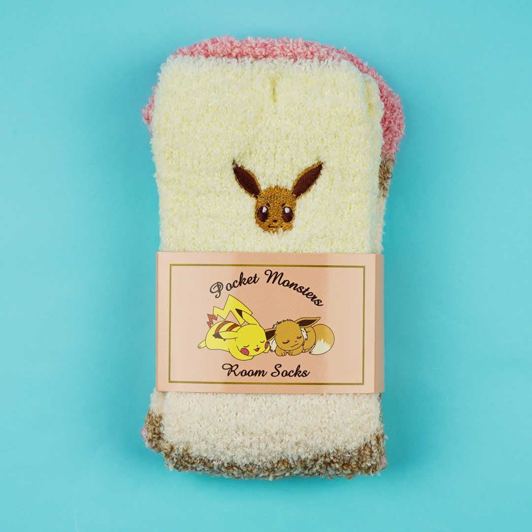 Pokemon Embroidered Fluffy Socks - Eevee