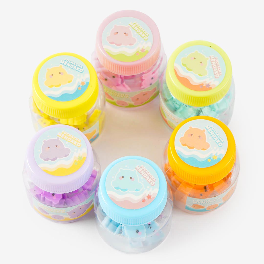 Chubby Octopus Mini Eraser Jar