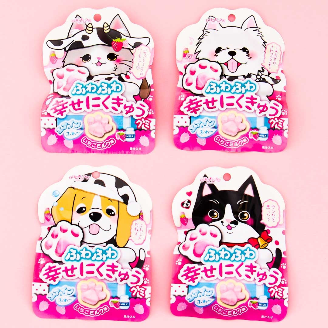 Senjaku Happy Nikukyu Paw Gummy - Strawberry Milk