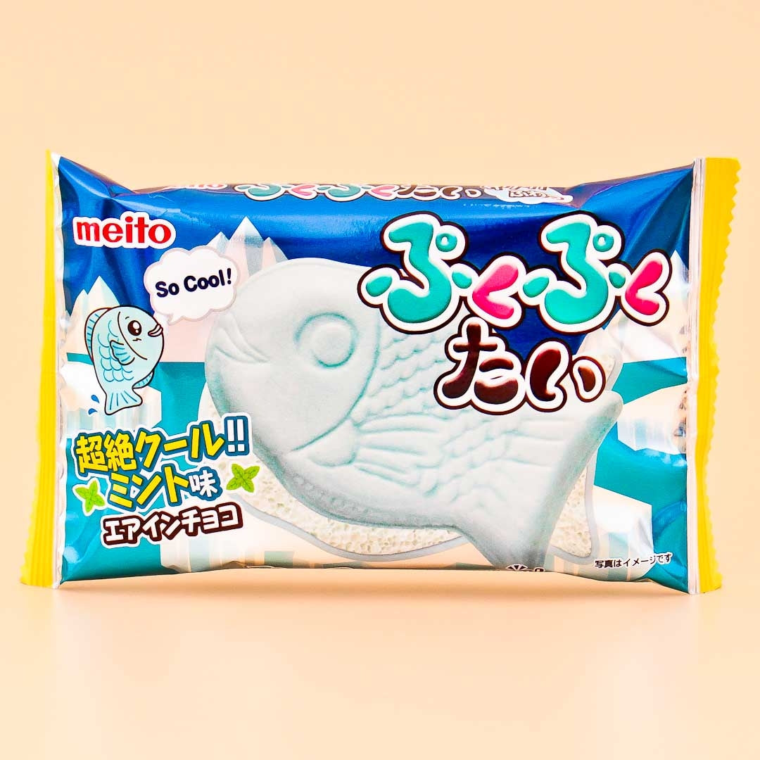 Meito Puku Puku Tai Fish Shaped Wafer - Cool Mint