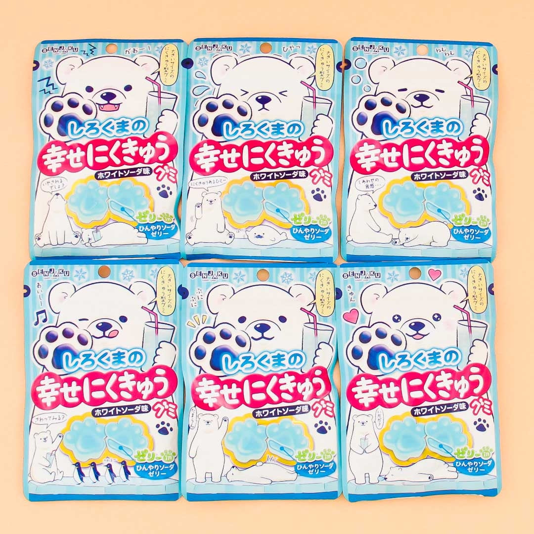 Happy Nikukyu Polar Bear Paw Gummies - White Soda