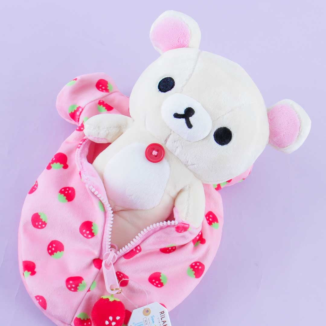 Korilakkuma Strawberry Sleepover Plushie - Medium